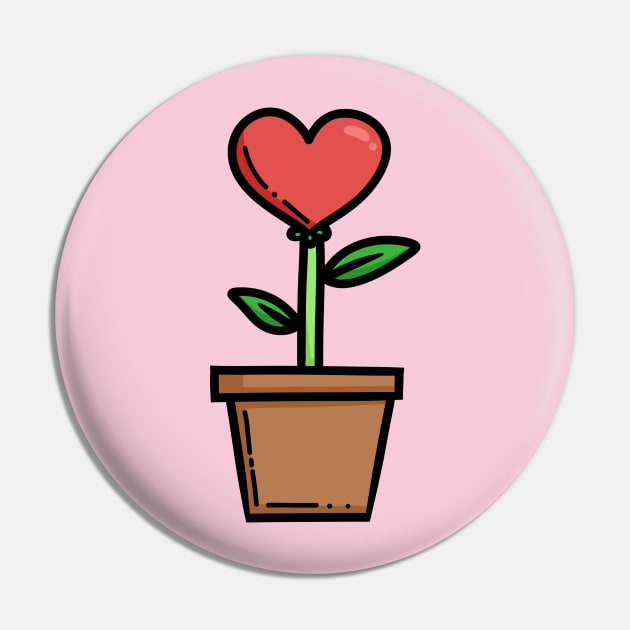 Love Heart Flower Pin by KammyBale