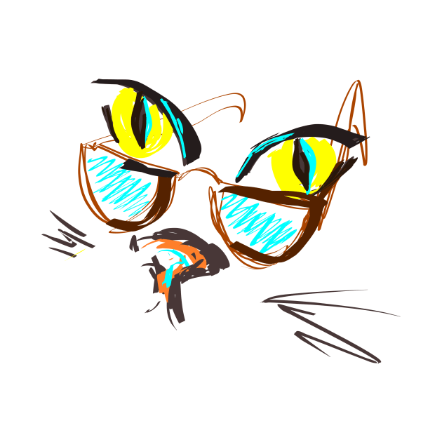 cat in glasses by Ganna_Panna