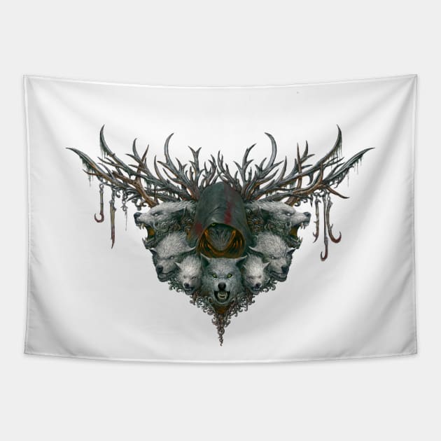 The Shepherd of Wolves Logo Tapestry by Maeltopia