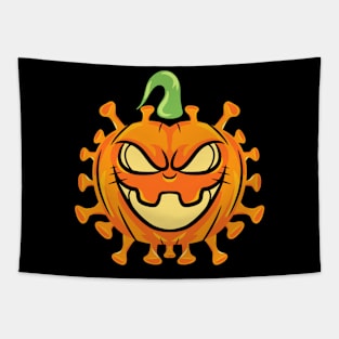 Pumpkin Virus Halloween Tapestry