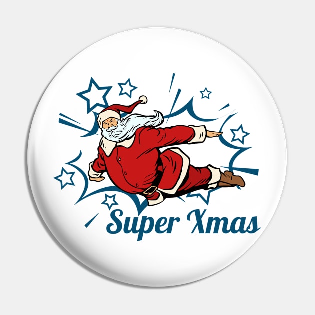 Super Santa Pin by Quincey Abstract Designs