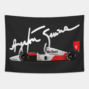 Ayrton Senna's McLaren Honda MP4/6 Illustration Tapestry