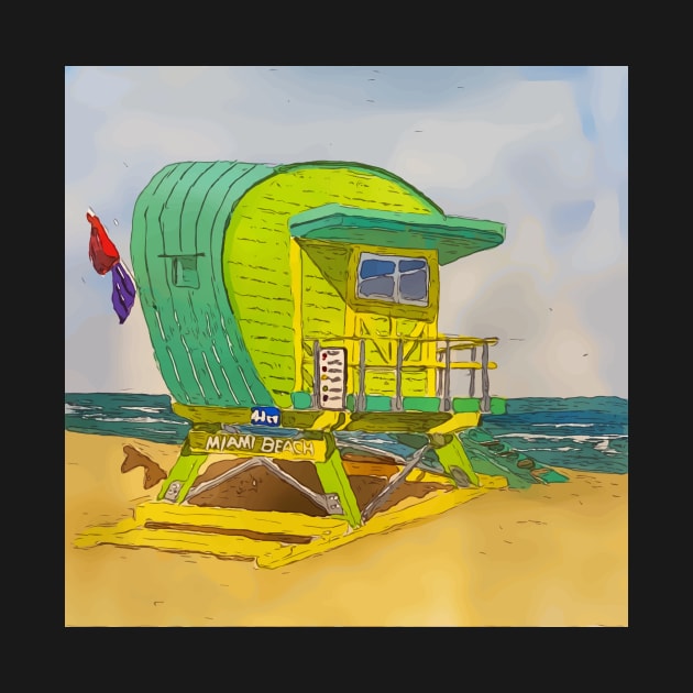Cute Lifeguard tower in South Beach Miami Florida by WelshDesigns