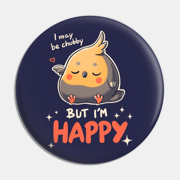 Happy Cockatiel // Chubby, Body Positive, Parrot Pin by Geekydog