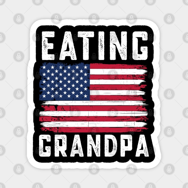 Eating Grandpa American Flag July 4th Magnet by qwertydesigns