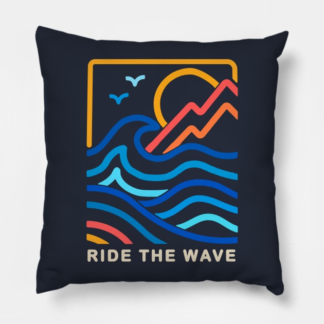 Ride the wave Pillow by timegraf