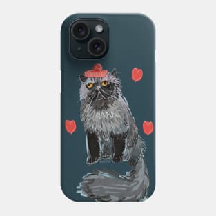 Alfredo-Cat with beret Phone Case