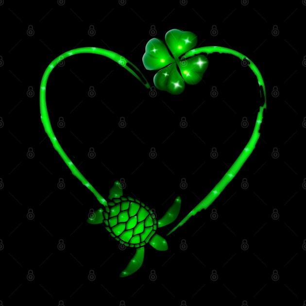 Happy St. Patrick Day T-Shirt Turtle Heart Irish Shamrock Clover - Funny Cute Gift for Turtle Lovers by Otis Patrick