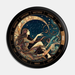 ZODIAC Virgo - Astrological VIRGO - VIRGO - ZODIAC sign - Van Gogh style - 1 Pin