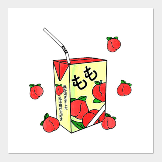 90s Japanese Aesthetic Peach Juice Shirt Otaku Anime 90s