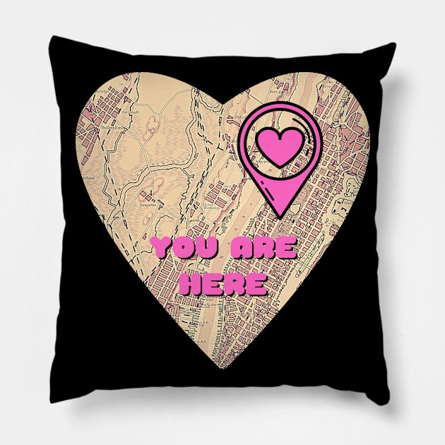 Valentine's Day You Are Here In My Heart Pillow by nathalieaynie