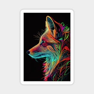 Colorful Fox: Adorable and Cute Wildlife Animals in Vibrant Colors Magnet