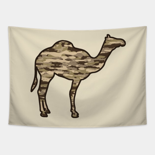 Desert camouflage Mosaik Style dromedary Tapestry by Destroyed-Pixel