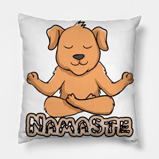 namaste dog yoga Pillow