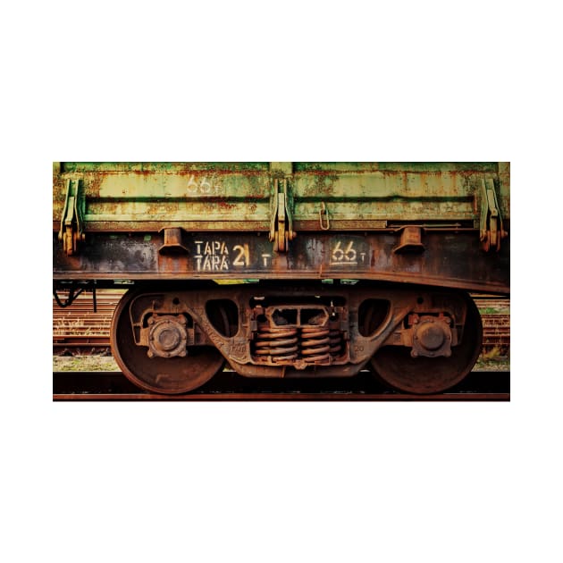 Old rusty train cargo wagon by lena-maximova