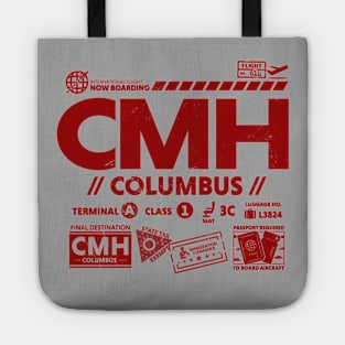 Vintage Columbus CMH Airport Code Travel Day Retro Travel Tag Ohio Tote