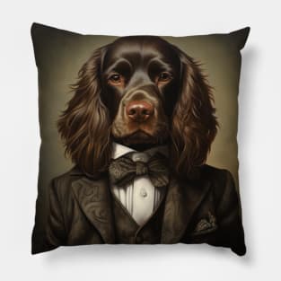 Boykin Spaniel Dog in Suit Pillow