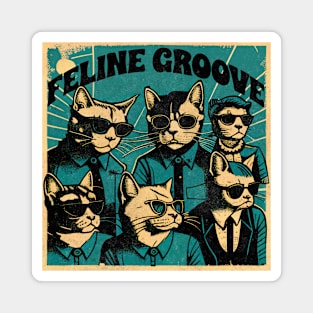 Feline Groove Cats Music Band Magnet