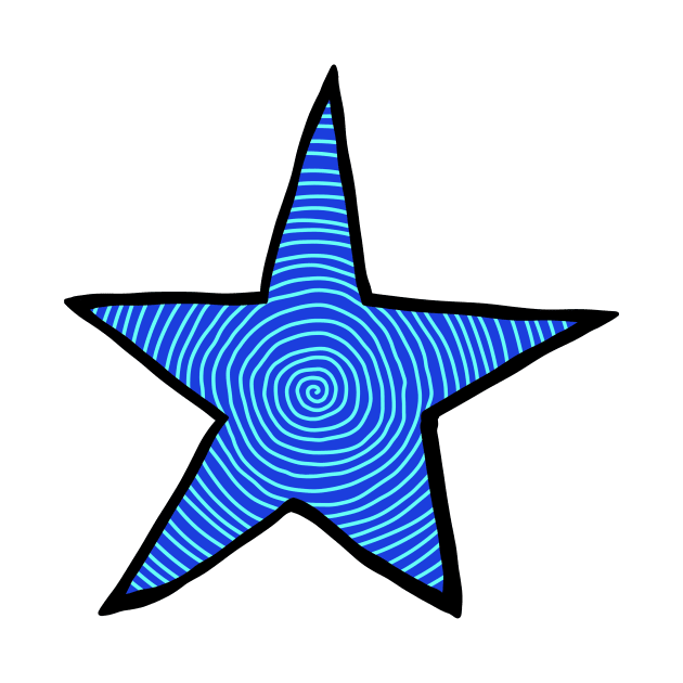 Swirly Star (Blue) by Psych0kvltz