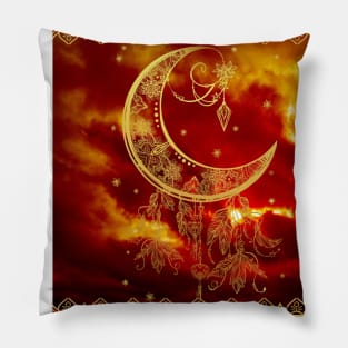 Mandala Fire Moon Pillow