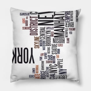 Words Cloud NYC Pillow