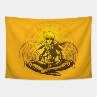 Virgo Shaka Saint Seiya Zodiac Knights in Orange Tapestry