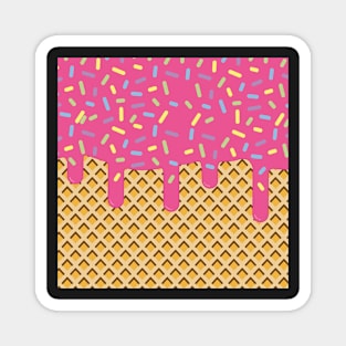 strawberry icecream cone pattern Magnet