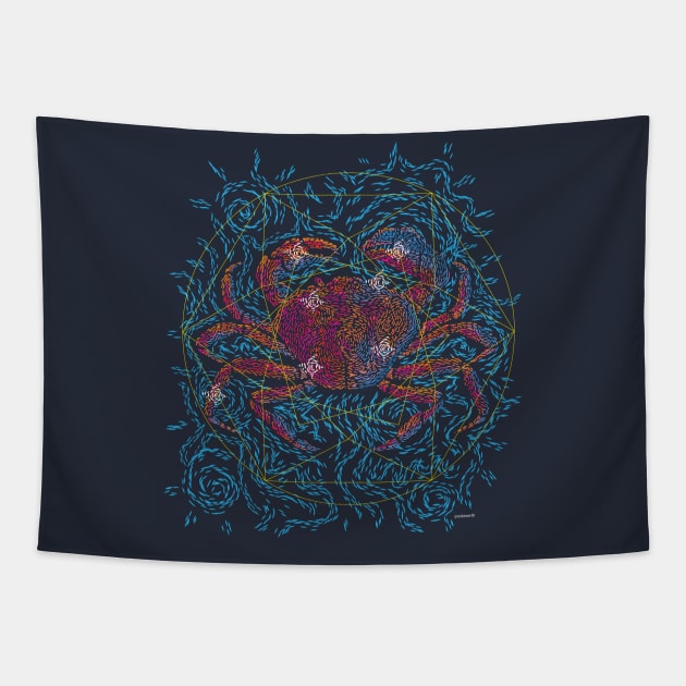 Cancer the Crab Tapestry by Mikewirthart