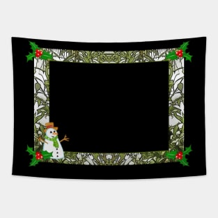 Christmas Snowman Frame Tapestry