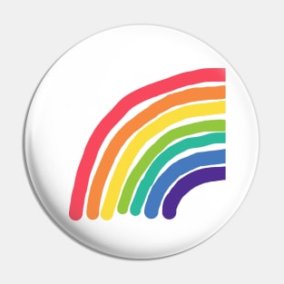 Colorful Rainbow Left Half Graphic Pin