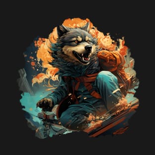 Savage Fusion - Wolf Hero in Modern Comic Style T-Shirt