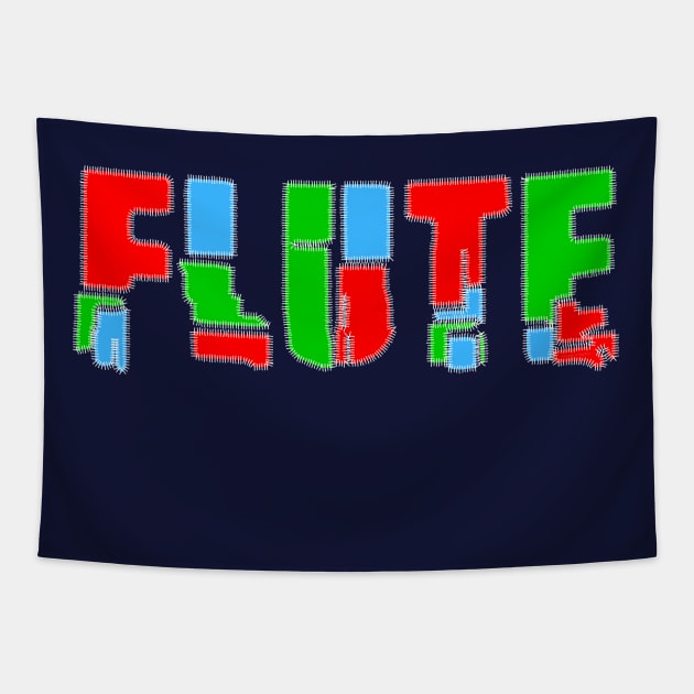 Flute Patchwork Text Tapestry by Barthol Graphics