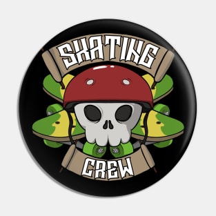 Skating crew Jolly Roger pirate flag Pin