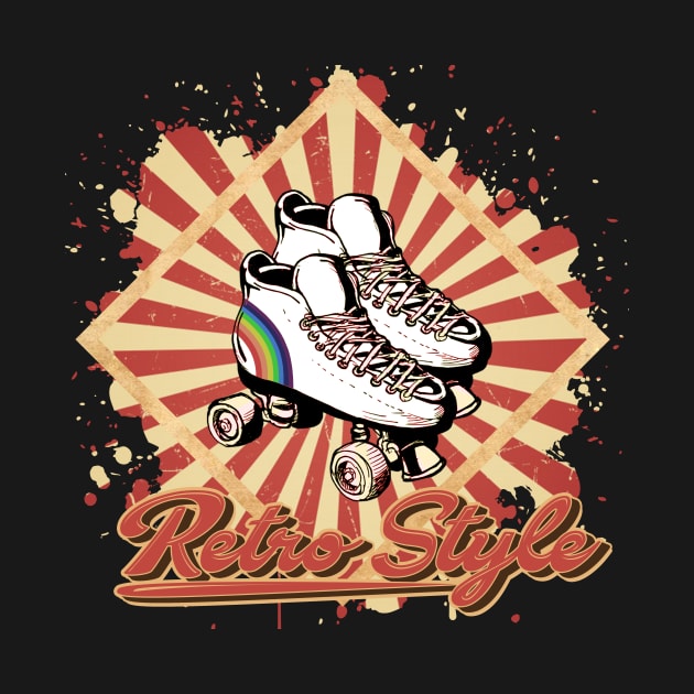 'Rainbow Retro Roller Skater 80s' Eighties Vintage Gift by ourwackyhome