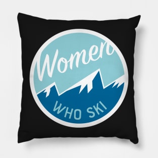 Women Who Ski Logo Gear Pillow