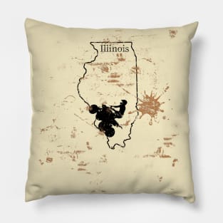 Illinois Off Road ATV Mud State Map Pillow