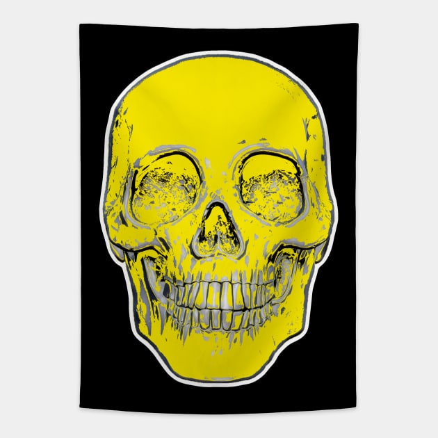 One Piece Skull, Yellow Skull, Golden Skull, Funny Skull Tapestry by Vladimir Zevenckih