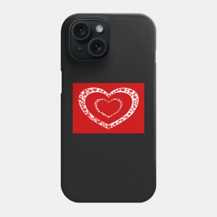 Red hearts with red background Phone Case