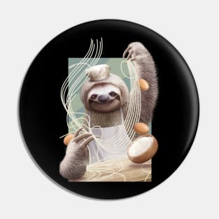 sloth making noodles Pin