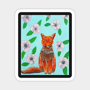 Floral Foxy Magnet