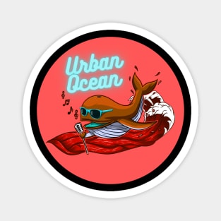 Urban Ocean Crooner Whale (Orange) Magnet