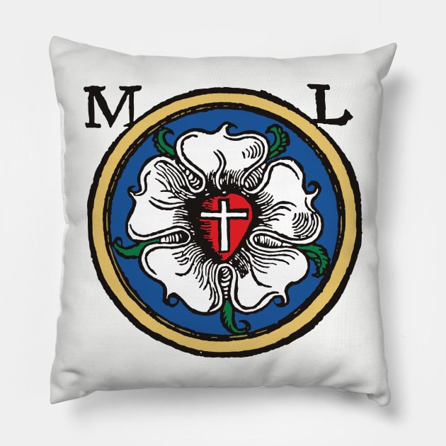 Martin Luther Rose Seal of Reformation Pillow by Beltschazar