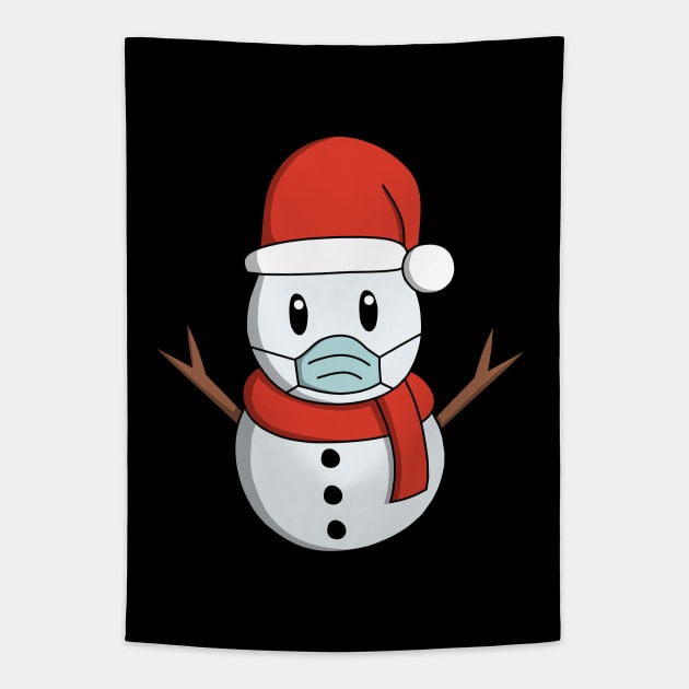 Quarantine Christmas Snowman 2020 Tapestry by pako-valor