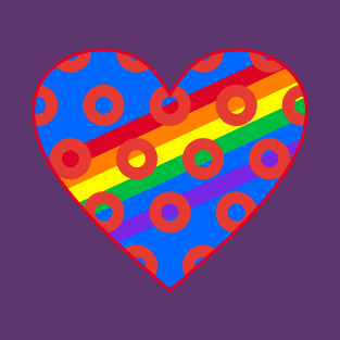 Phish Donuts Heart with Rainbow Pride T-Shirt