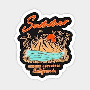 vintage summer adventure california Magnet