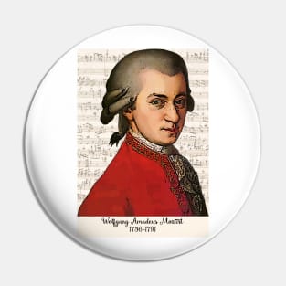 Wolfgang Amadeus Mozart Grunged Pin