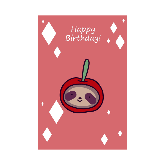 "Happy Birthday" Cherry Face Sloth by saradaboru