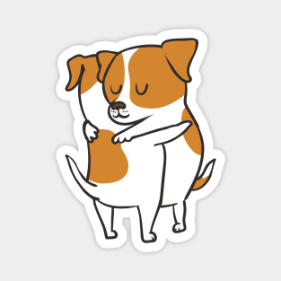 Jack Russell Terrier hugs Magnet