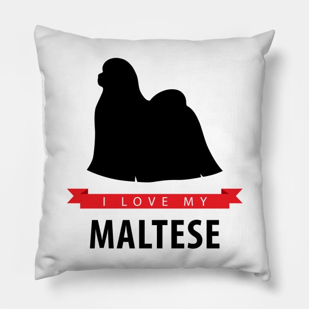 I Love My Maltese Pillow by millersye