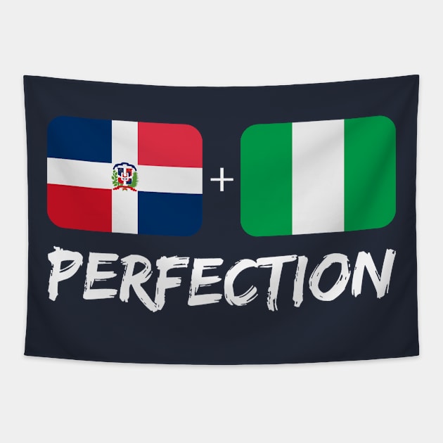 Dominican Plus Nigerian Perfection Mix Heritage Flag Gift Tapestry by Just Rep It!!